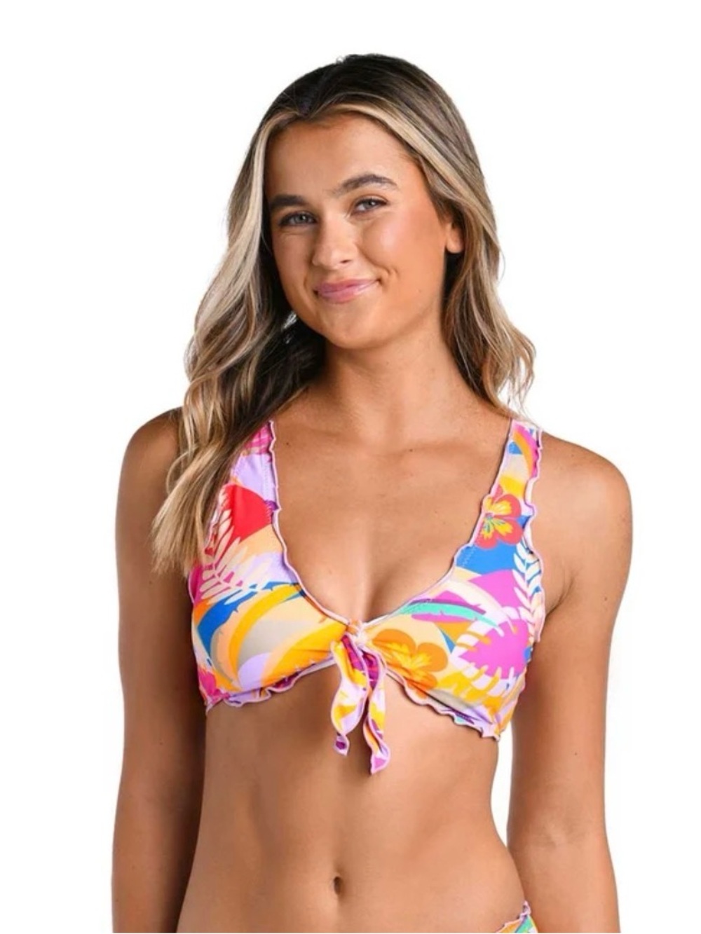 Hobie Tropical bralette Tie-Front Bikini Top - Multicolor medium